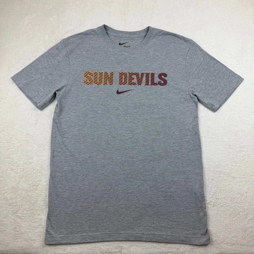 Nike Arizona State Sun Devils ASU‎ Mens Gray Graphic T-Shirt Regular Fit Medium